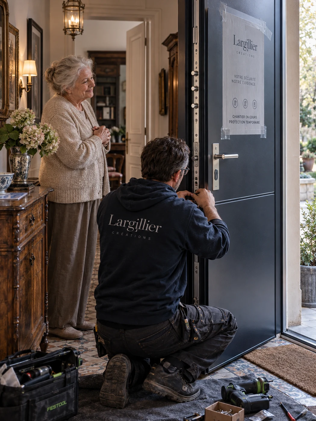 Pose d’une porte de sécurité